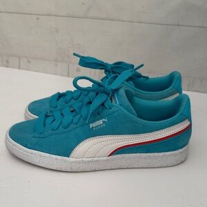 Puma X Kool-Aid 6.5C Youth Sneakers - Teal Suede and White Stripes